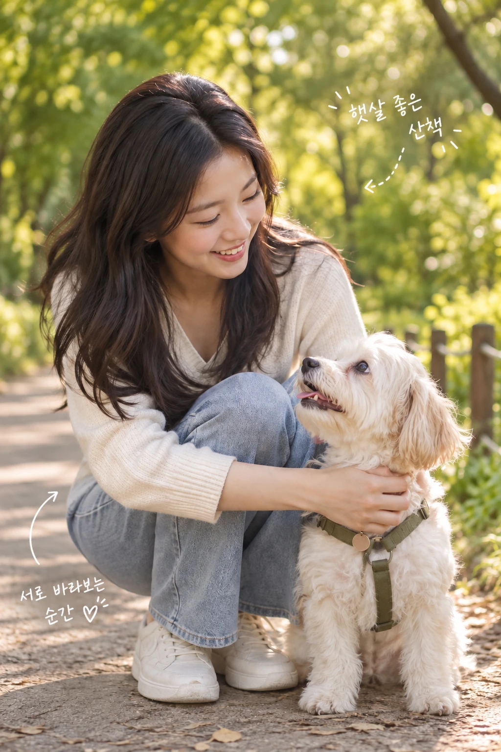 함께 걷다 마주 본 눈빛 — 손글씨 메모가 더해진 완성본